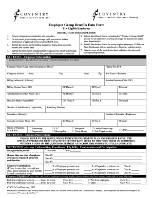 Employer Group Benefits Data Form