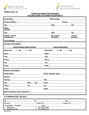 WellPath Group Information Request Form
