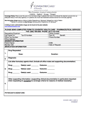 Non-Formulary Atypical Antipsychotics Coverage Policy