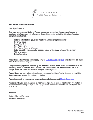Broker of Record Change Request
