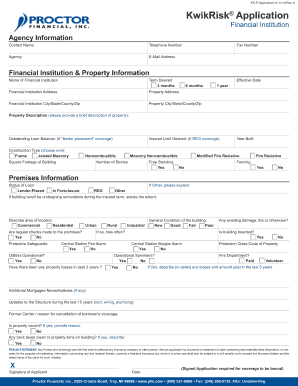 KwikRisk Financial Institution Application