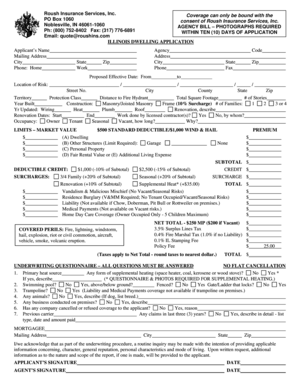Illinois Dwelling Insurance Application
