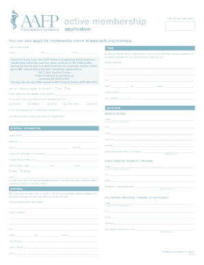 AAFP Active Membership Application