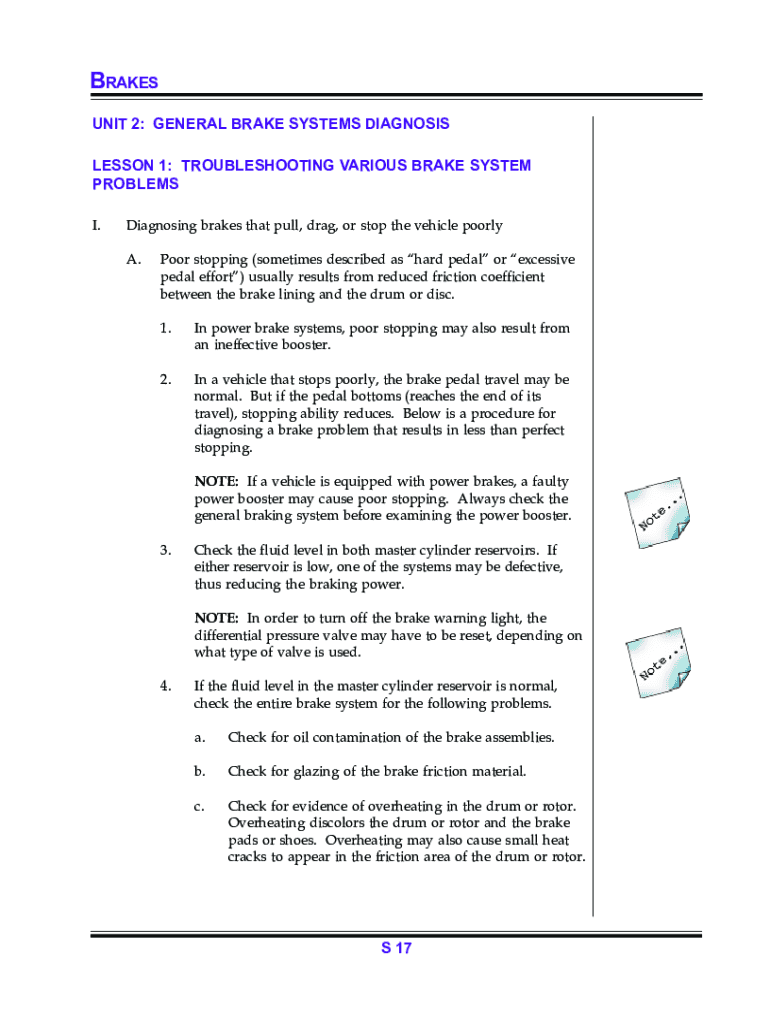 Fillable Online Quiz 72 Brake System Diagnosis and Repair ALEX Fax