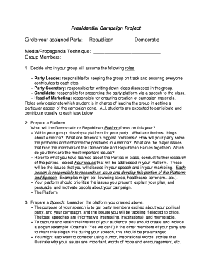 Presidential Campaign Project