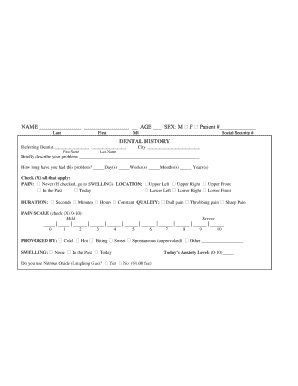 Dental History Form
