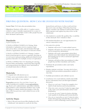 Water Careers Presentation Rubric