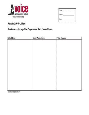K-W-L Chart Template