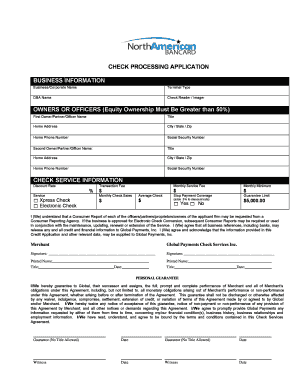 Global Payments Check Services Application