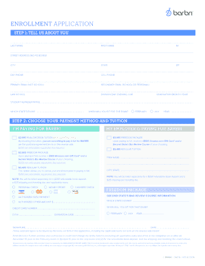 Barbri Law School Enrollment Application