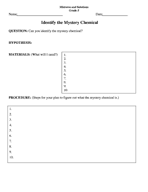 Grade 5 Mixtures and Solutions Worksheet
