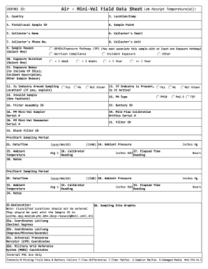 Air Quality Field Data Sheet