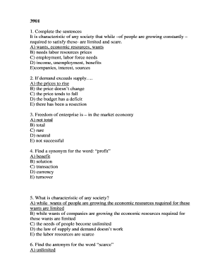 Economic Resources and Market Economy Quiz