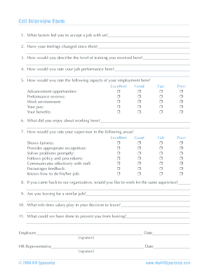 Exit Interview Form