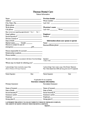 Patient Information Form
