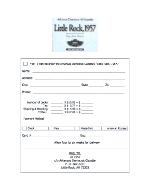 Arkansas Democrat-Gazette Book Order Form