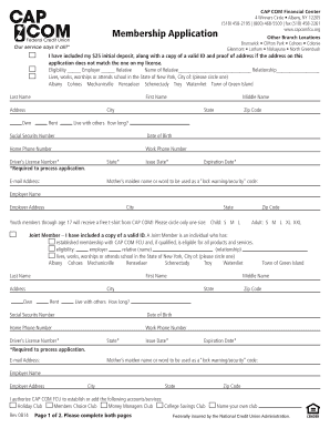 CAP COM Financial Center Membership Application