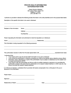 HIPAA Authorization Form