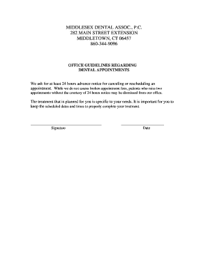Dental Appointment Guidelines