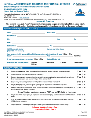 Professional Liability Insurance Application