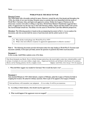World War II Historical Analysis Worksheet