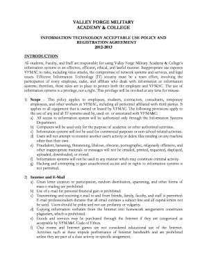 Valley Forge Military Academy IT Acceptable Use Policy