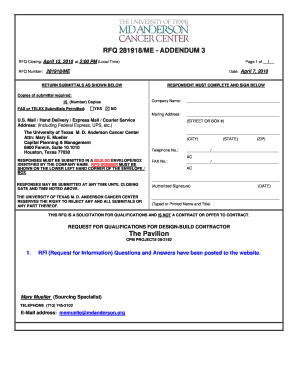 RFQ 281918ME - ADDENDUM 3 - www3 mdanderson