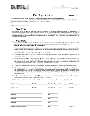Pet Agreement for Residential Rental