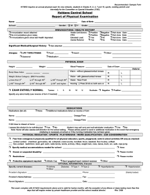 New York Physical Exam Form