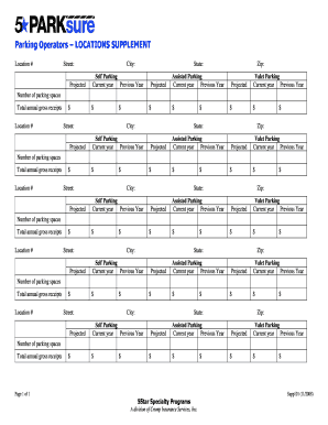 Parking Operators Locations Supplement