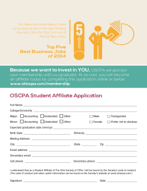 Ohio Society of CPAs Student Affiliate Application