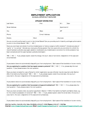 Employment Application Form
