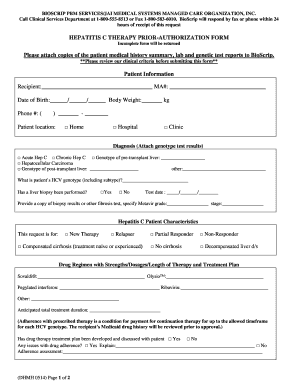 Hepatitis C Therapy Prior-Authorization Form