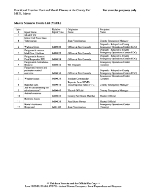 Fillable Online Functional Exercise: Foot and Mouth Disease at the ...
