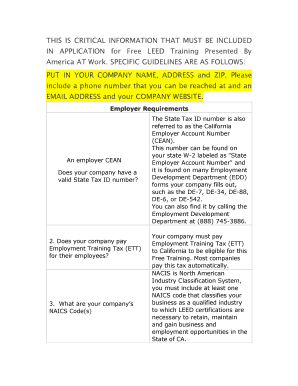 California LEED Training Grant Application