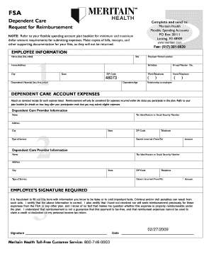 Dependent Care FSA Reimbursement Form