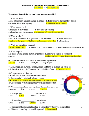 Elements and Principles of Design Photography Quiz