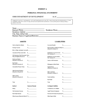 Ohio Personal Financial Statement