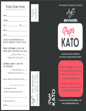 Mankato Symphony Orchestra Ticket Order Form