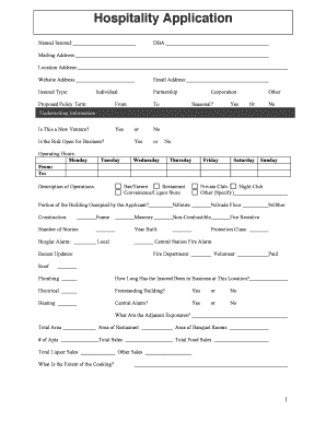 Hospitality Insurance Application