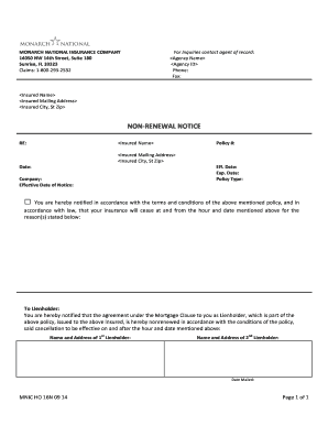 Non-Renewal Notice