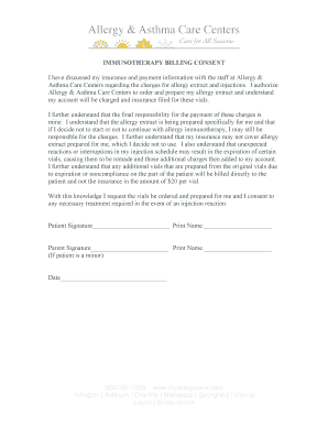 Immunotherapy Billing Consent Form