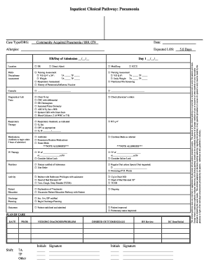Inpatient Clinical Pathway for Pneumonia