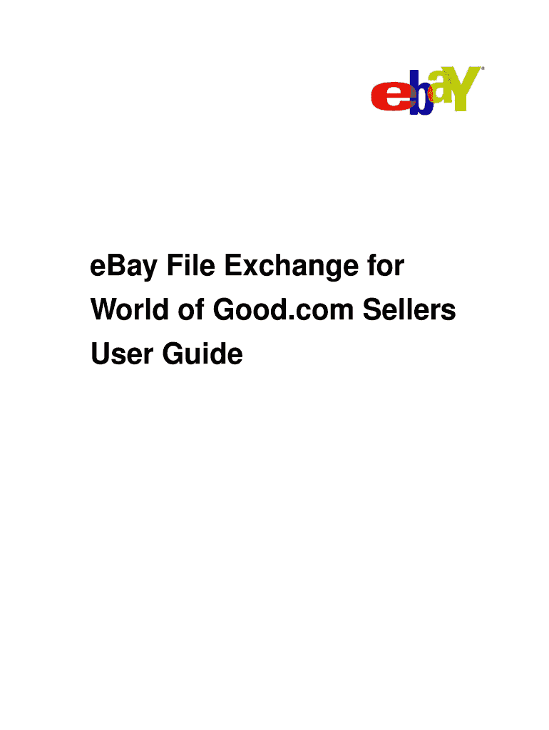Fillable Online EBay File Exchange for World of Sellers User