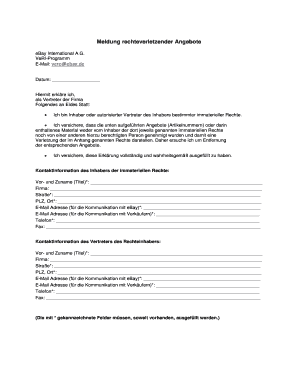 eBay VeRI-Programm Meldung rechteverletzender Angebote