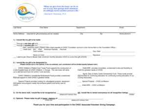 CHOC Foundation Donation Form