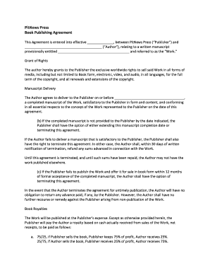 PitNews Press Book Publishing Agreement