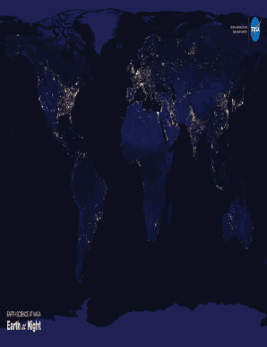 Earth at Night Educational Poster