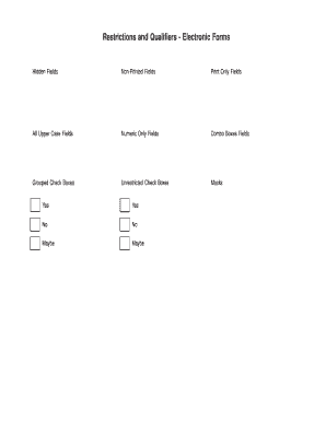 Fillable Online Restrictions and Qualifiers - Electronic Forms Fax ...