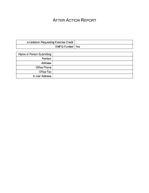 After Action Report Form